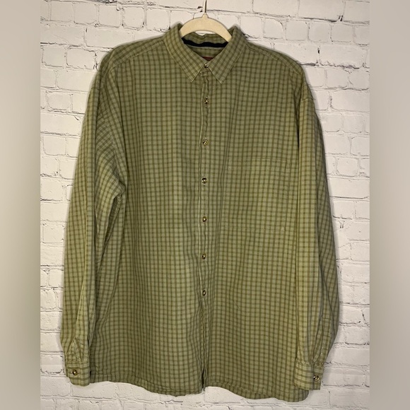 Horny Toad Other - Horny Toad Men’s XL Plaid Long Sleeve Button Down Shirt Green Brown